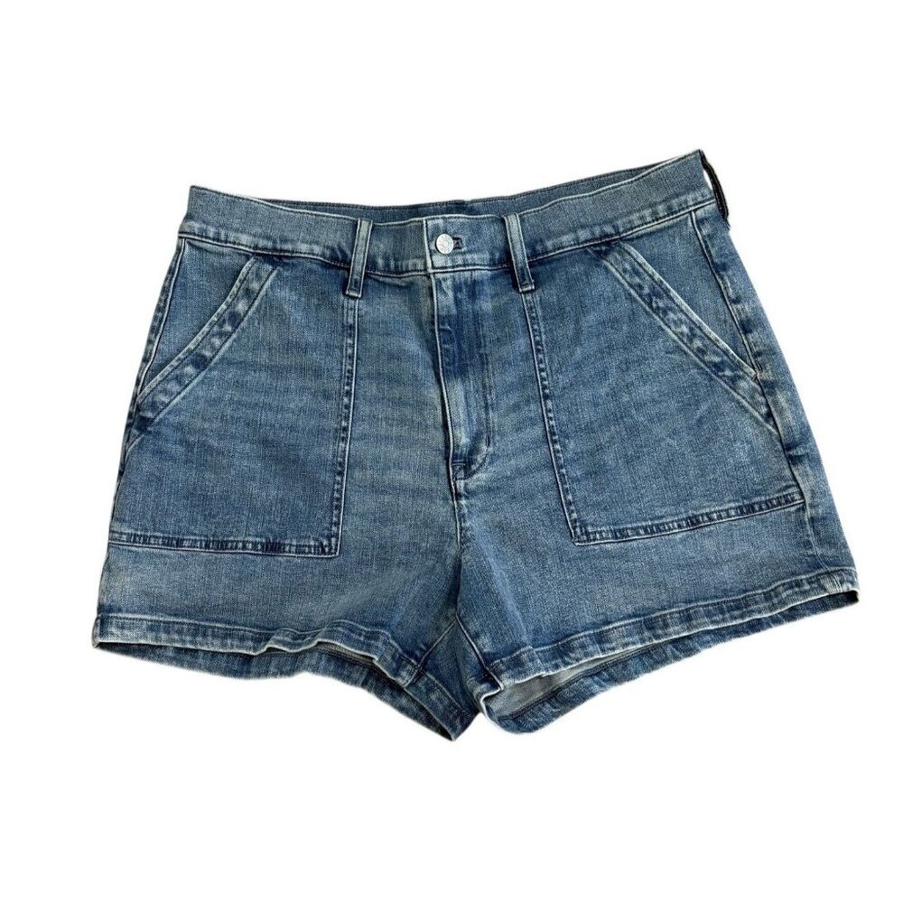J. Crew Women's Stretch Waist 33" High-Rise Denim Blue Jean Cotton Casual Shorts